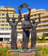 Monument to the female beginning at hotel "Issyk Kul" in Bishkek.