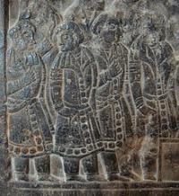 Sogdians bring gifts to the Buddha. A fresco of VIII century from Bezeklik.